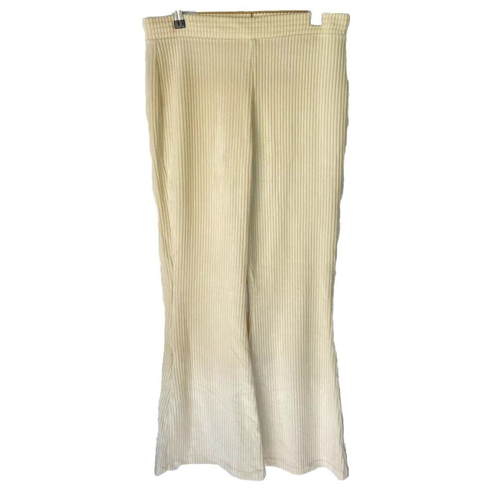 NWT Aerie Women's Rib Knit Flare Cream Color Sweatpants Yoga Casual Pants Large